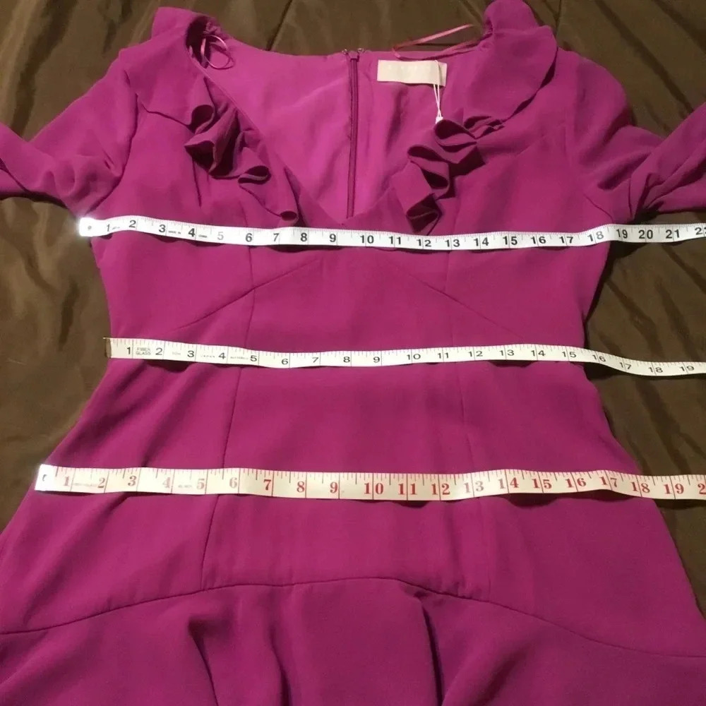 KEEPSAKE magenta long sleeve ruffled dress - Picture 3 of 8